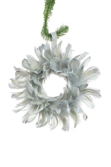 9"Gray and Silver Feather Wreath