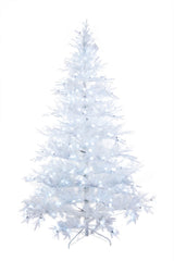 96" Flocked White Pe/Pvc Cool White LED Christmas Tree with Lights