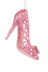 4"Hangable Pink Acrylic High Heel Ornament with Gemstone