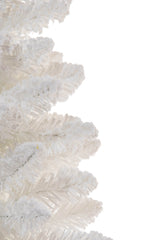 24" Flocked White Pe Table Top Trees with Wooden Base