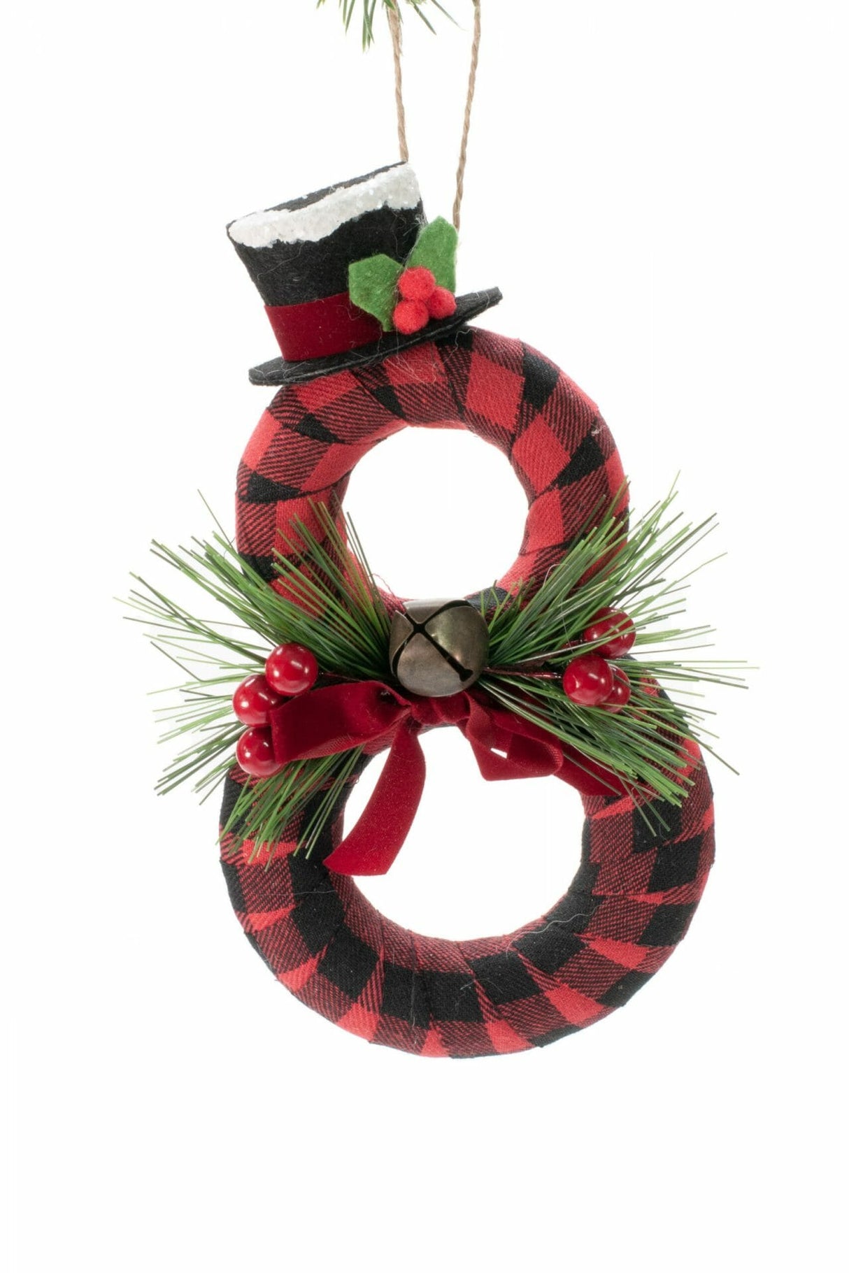 Hanging Black Snowman Figurine Ornament