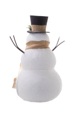 27" Large Striped White and Red Foam Snowman Figure with Striped Cap