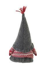 17" Sitting Gray Cloth Gnome with Silly Hat