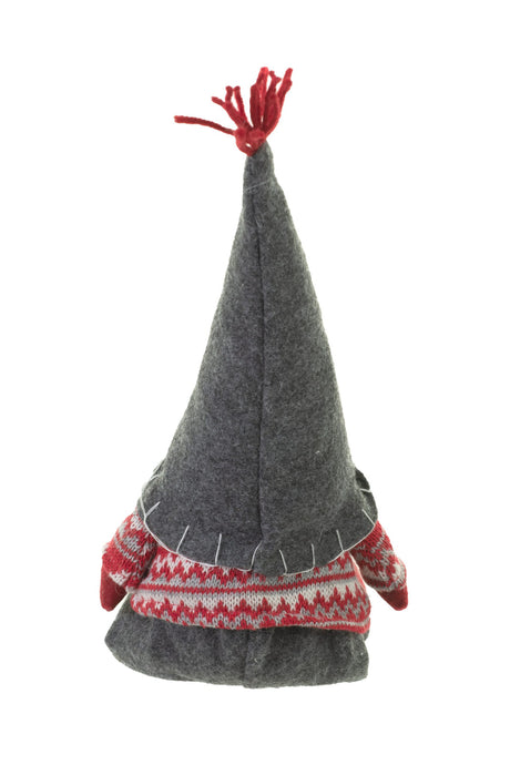 17" Sitting Gray Cloth Gnome with Silly Hat