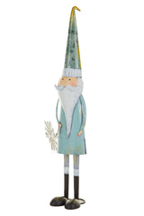 22" Teal and White Metal Nordic Elf with Holiday Cap