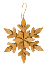 10" Hanging Smokey Wood Rustic Snowflake