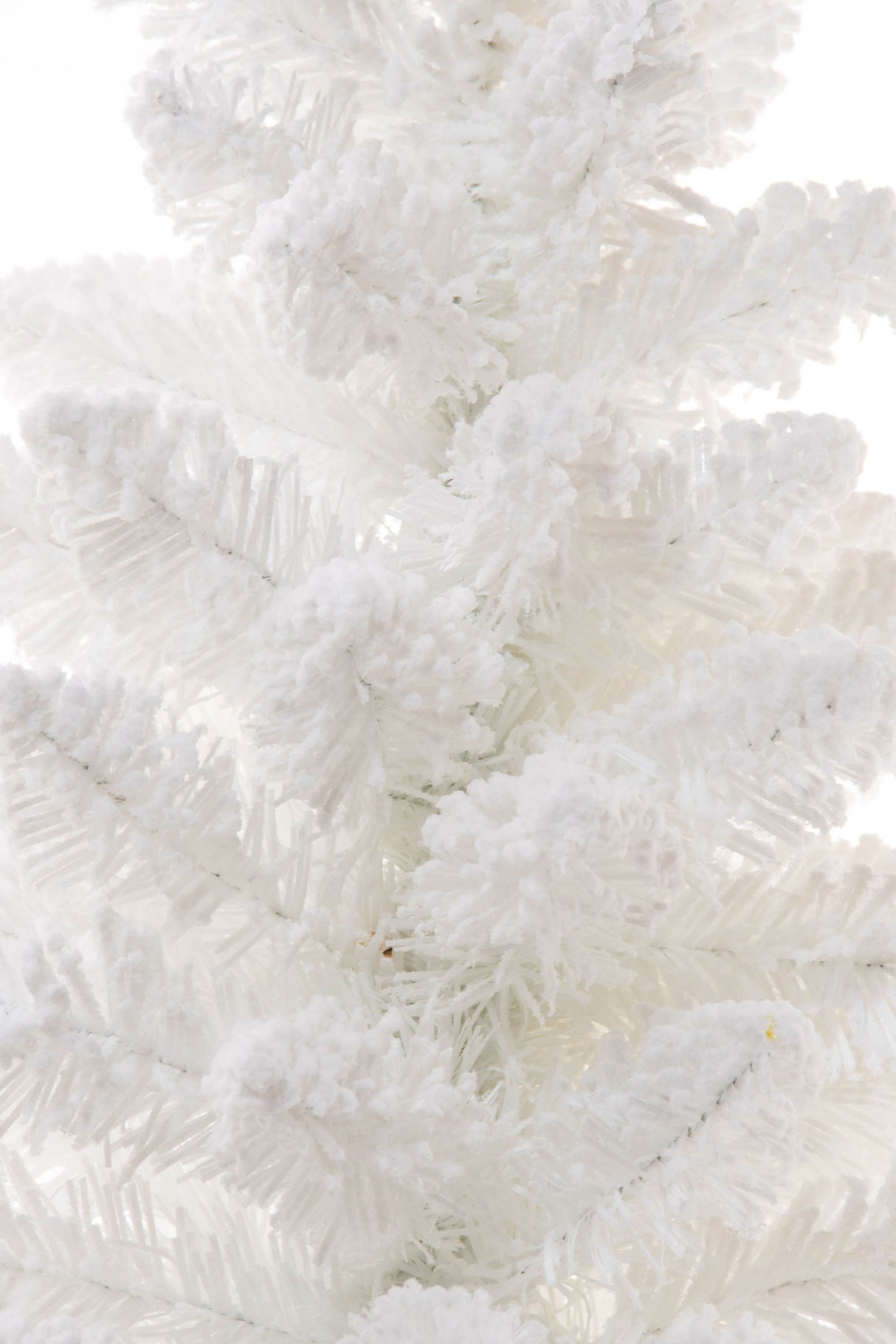 24" Flocked White Pe Table Top Trees with Wooden Base