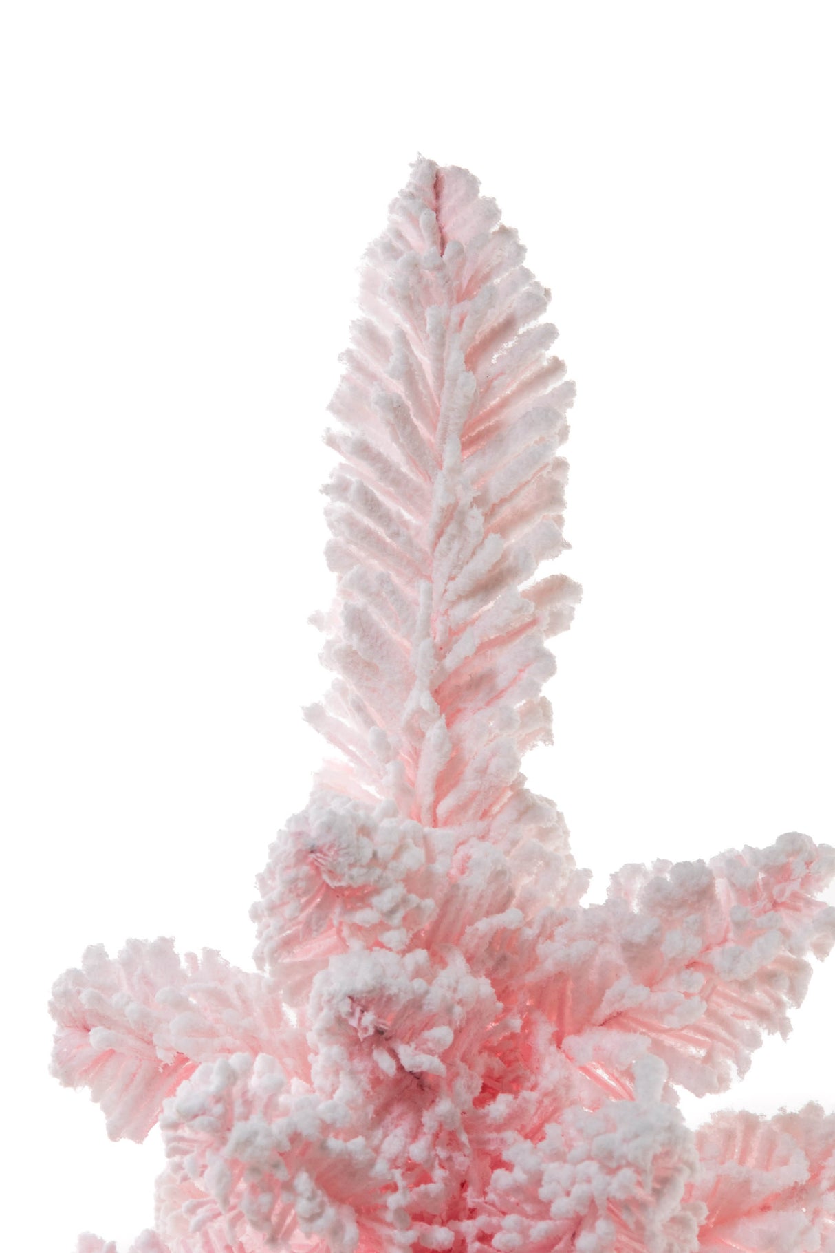 24" Flocked Pink and White Pe Table Top Trees with Wooden Base