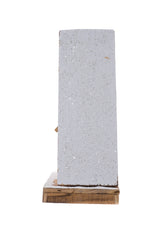 17"Triangular Smokey and White Wood House LED Display with Glittered Roof