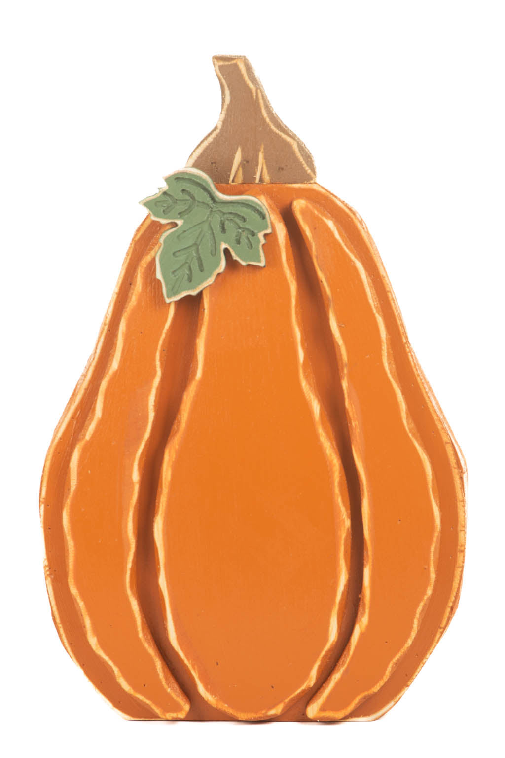 20.25" Orange Wood Pumpkin Standee
