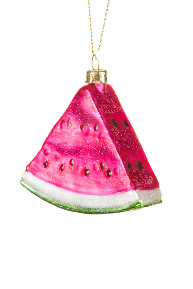 3.25"Hanging Pink Glass Watermelon Ornament