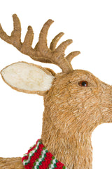 36" Large Brown Foam Reindeer Figurine with Scarf