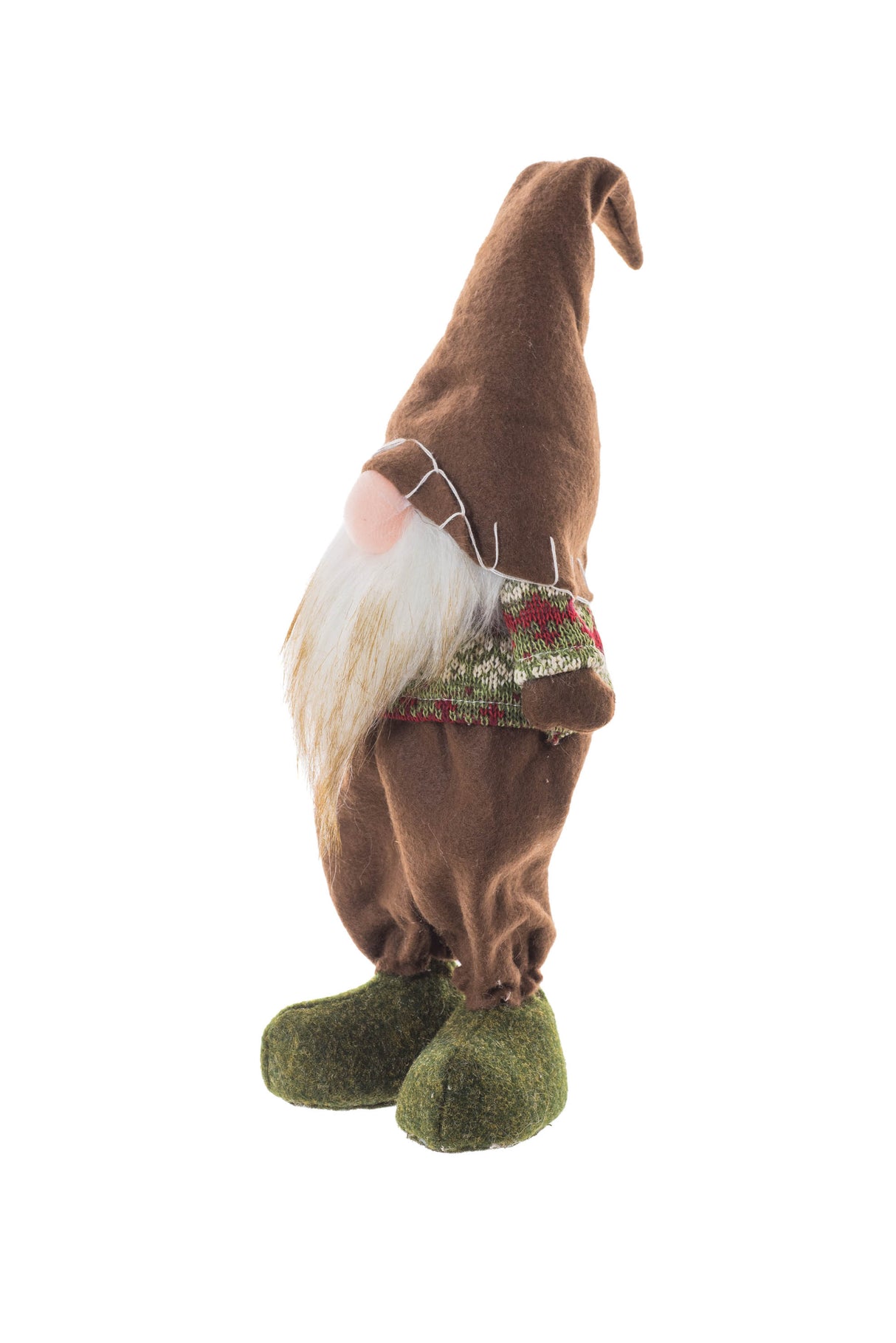 15" Brown and Green Cloth Forest Gnome