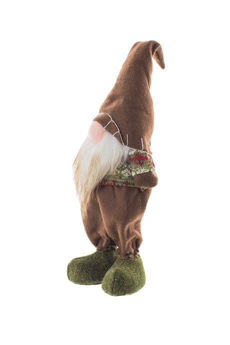15" Brown and Green Cloth Forest Gnome