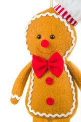 16" Hanging Brown Cloth Cooking Gingerbread Man Figurine