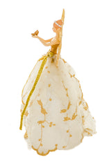 10.3"White and Gold Polyester Graceful Angel Tree Topper