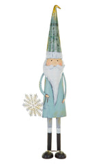 22" Teal and White Metal Nordic Elf with Holiday Cap