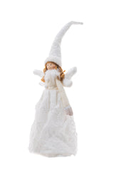 16" Sitting White Cloth Angel Girl with Wings