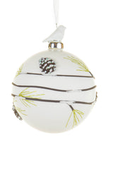 5" Hanging White Porcelain Ball Ornament