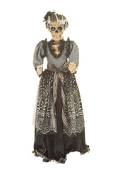 32" Black and Gray Polyester Mrs. Skeleton Figure