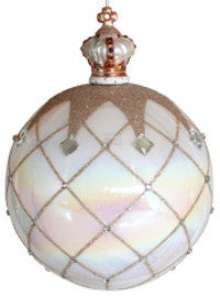 7" Hanging White Porcelain Royal Ball Ornament