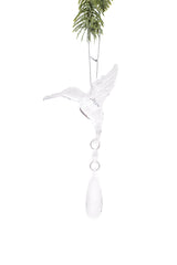 4.5" Hanging Clear Plastic Hummingbird Ornament