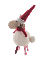 12" Plaid White Polyester Moose Figurine