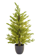 36" Green Pvc Minimalist Christmas Trees with Black Planter