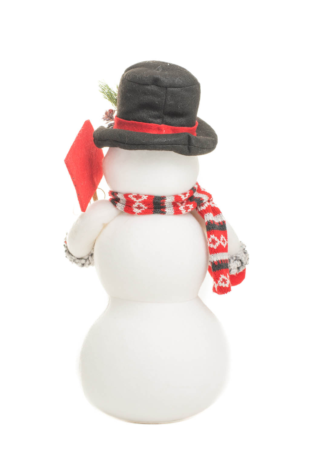 16" White and Red Polyfoam Majestic Snowman with Top Hat