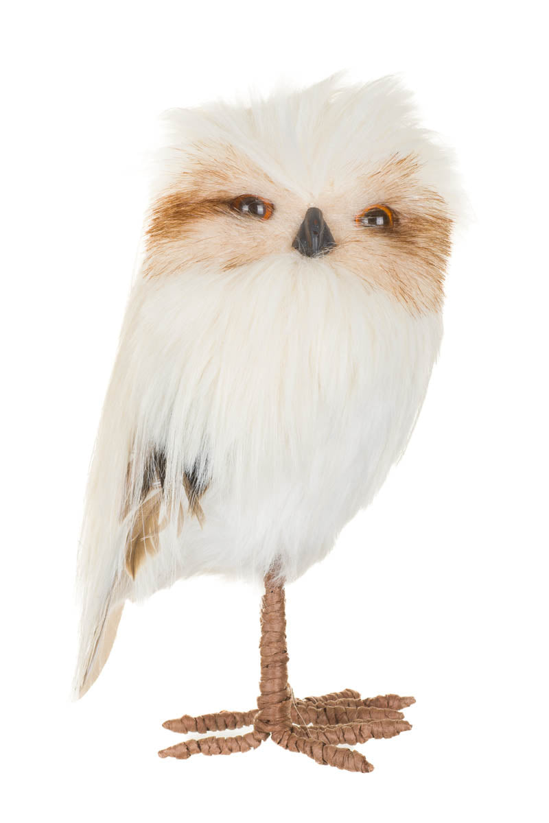 10.5" Cream and Brown Foam Owl Figurine
