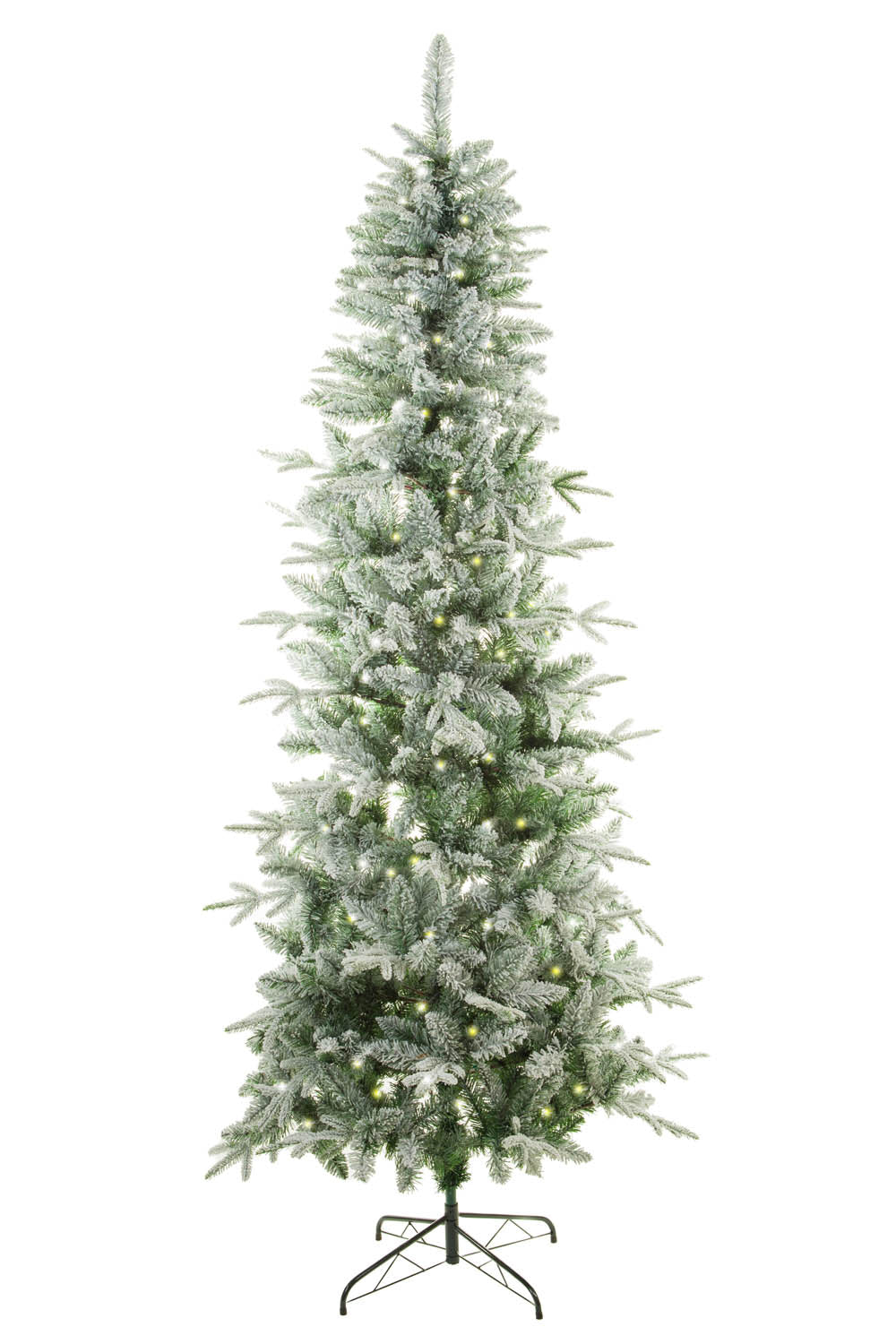 96" Flocked Green and White Pvc LED Christmas Tree