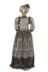 32" Black and Gray Polyester Mrs. Skeleton Figure