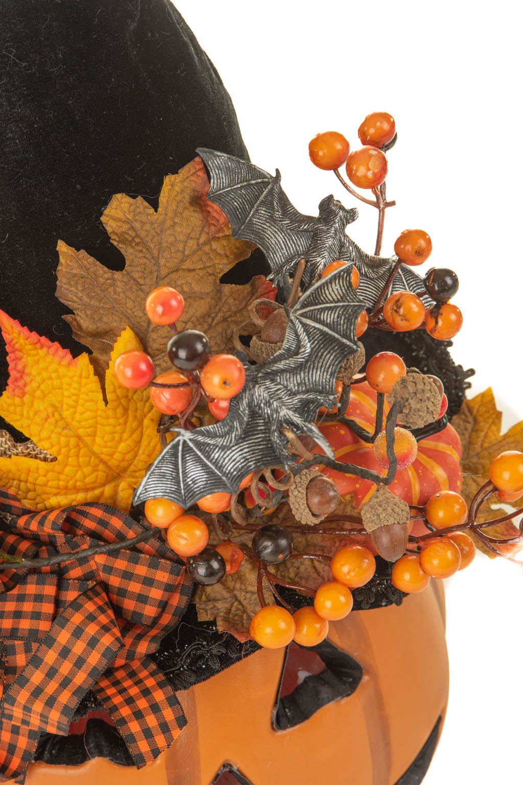 15" Orange Plastic Witchy Jack O' Lantern Display
