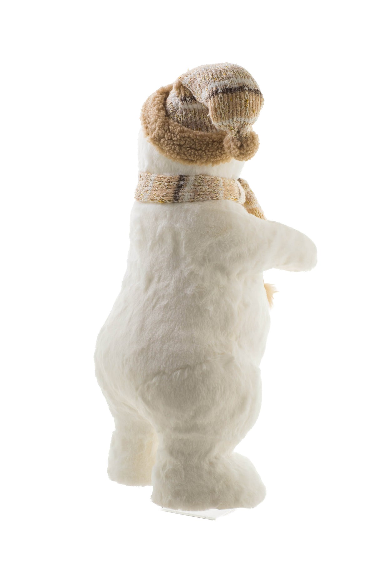 21.5" White and Beige Furry Bear Figurine
