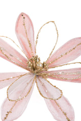 7.85" Pink Cloth Poinsettia Tree Pick