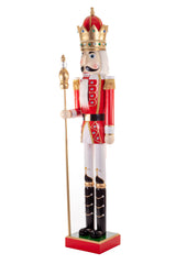 73" Life-Size Red and White Wood Nutcracker Statue