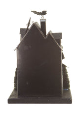 12" Black and Purple Cardboard LED Haunted House