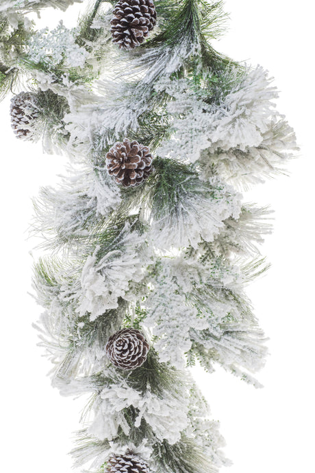 72" Flocked White Pvc Garland