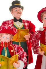 41.5" Set of 4 Red and Black Cloth Jolly Caroler Set