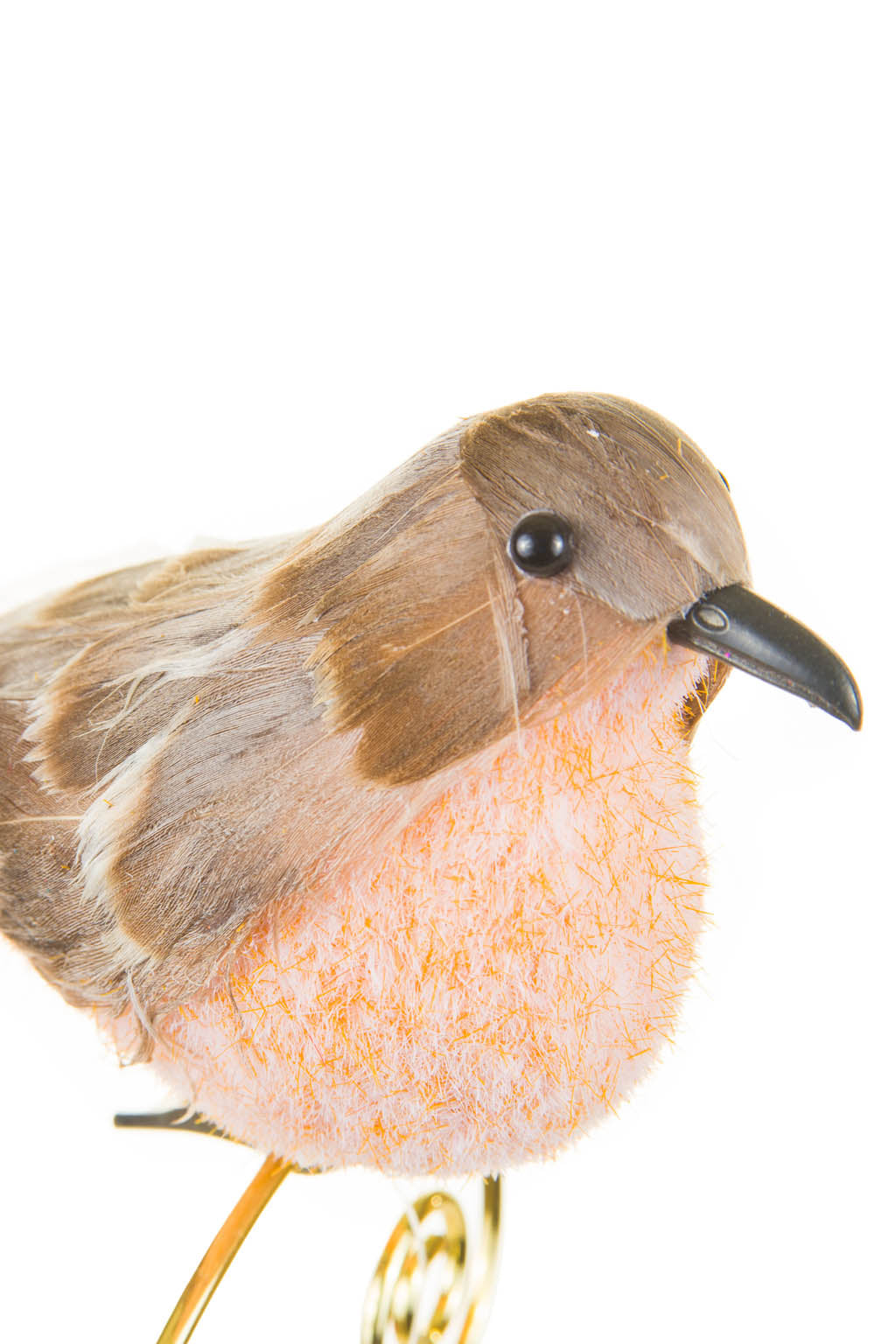 7.5" Clip-On Brown Foam Bird Ornament with Feathery Tail