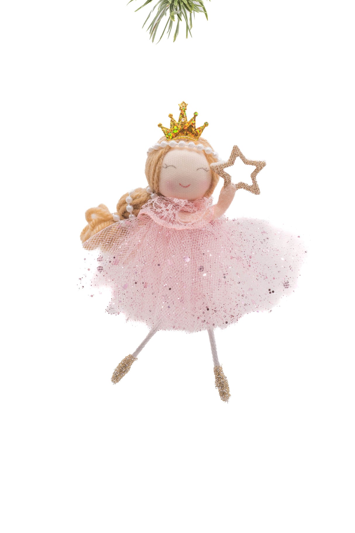 5" Hanging Pink Cloth Ballerina Doll
