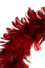 22" Hanging Burgundy Feather Wreath