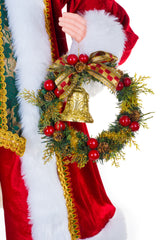 48" Velveteen Red Fabric Santa Claus Figurine with Gifts