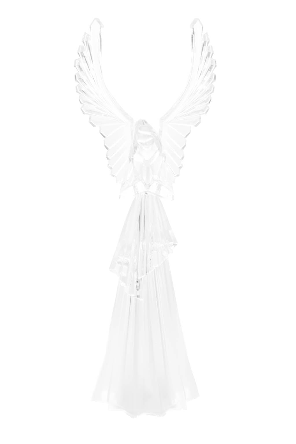 11.25" Clear Plastic Angel Color Change LED Figure