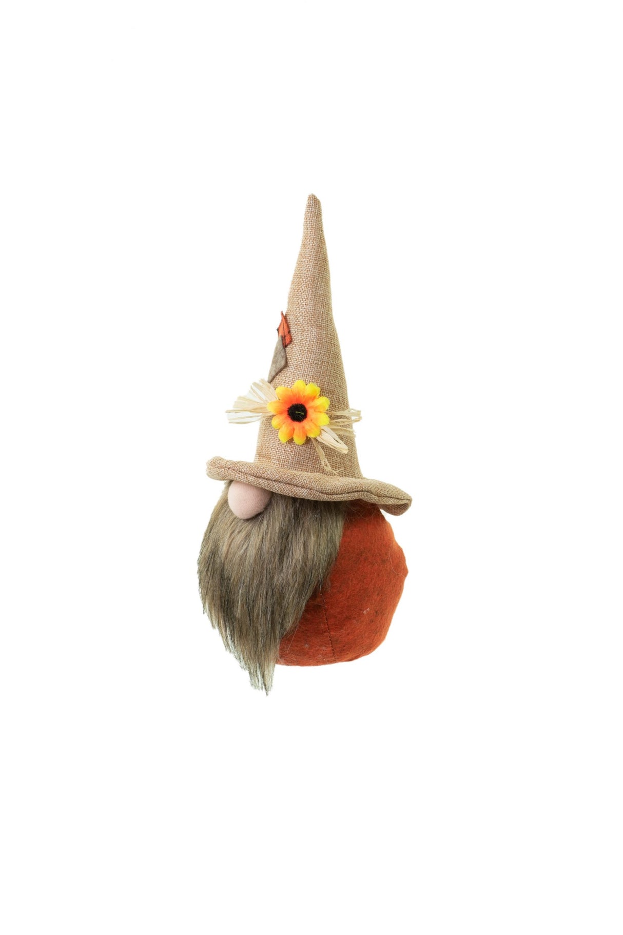 10.2" Beige and Orange Cloth Round Gnome